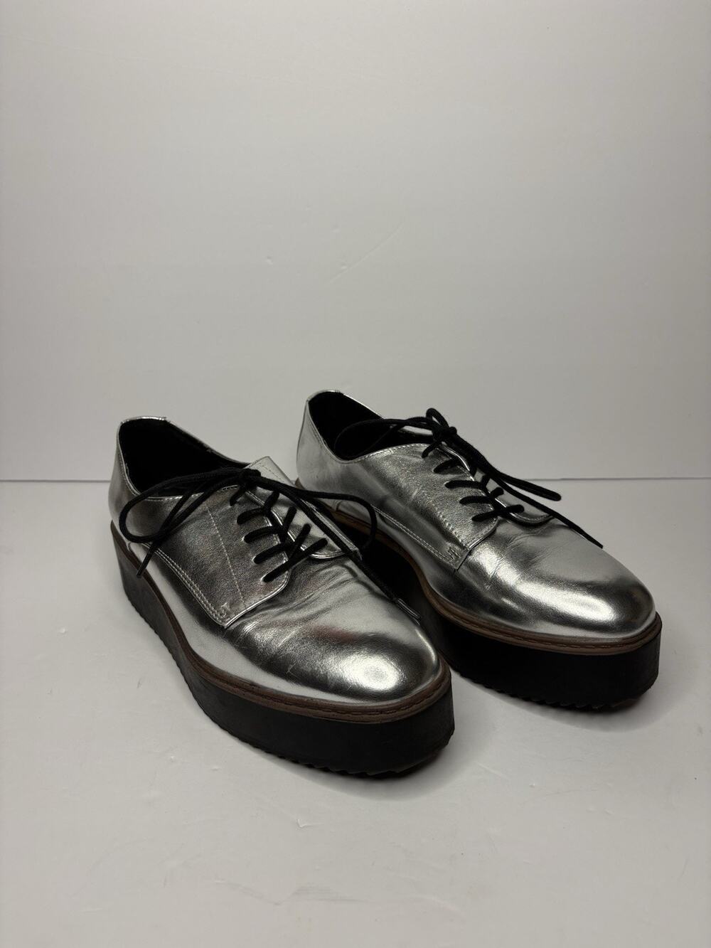 Madden Girl Written Metallic Platform Oxfords Sz 9